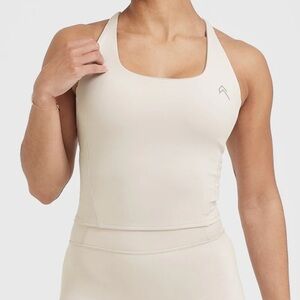 Oner Active Square Neck Mid Length Workout Tank Top in Beige